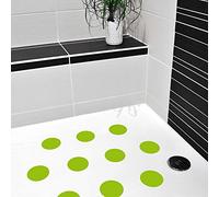 AnTina TAPES Adesivi verdi antiscivolo come cuscinetti per doccia e vasca da bagno, adesivi certificati, antiscivolo e autoadesivi, come tappetino da bagno (10 pezzi, 9 cm (diametro), verde)
