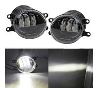 Antinebbia Frontali Set Triplo LED Per Toyota Yaris 20- Nero Ultra Chiaro Bianco