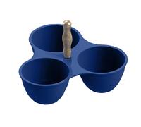 Antipastiera 3 scomparti Santorini 24,7x22,9xh7 cm certificata per l'uso alimentare blu