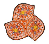 Antipastiera a 3 Ciotole in Ceramica Turca - Eleganza Etnica Artigianale per il Tuo Tavolo Marocco Tunisia Etnico del Mondo 0507241314