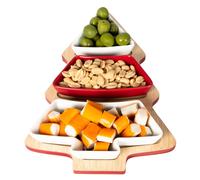 Antipastiera natalizia aperitivi albero di natale set 3 pezzi porta noccioline