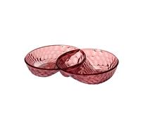 Antipastiera tre scomparti in Cristallo Acrilico Bio-based confezione Dimensioni 29,5x18,8xh 5,2 cm- colore Malva rosso
