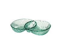 Antipastiera tre scomparti in Cristallo Acrilico Bio-based confezione Dimensioni 29,5x18,8xh 5,2 cm- colore Verde matcha verde
