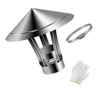 Antipioggia Base Tonda Cappello del Camino in Acciaio Inox 201 90mm | Materiale Spesso E Resistente, Cappello Conico Per Camino Resistente A Pioggia, Neve E Detriti(5cm/2in-30cm/12in)