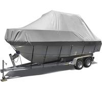 Antipioggia Crema solare Telo Copribarca Rimorchiabile, Telo Copribarca Impermeabile For Tutte Le Condizioni Atmosferiche Tessuto Oxford 600D Con Custodia, Grigio(20-22FT)