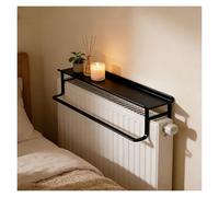 Antipolvere Antifumo Mensola Sopra Mensola Sopra Termosifone, Copricalorifero Bianco Ottimizza lo Spazio per Appartamenti, Ripostiglio e Decorazione(Black,15.75in/40cm)