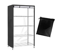 Antipolvere Copertura per Scaffali Metallici ,Impermeabile Coperture Protettiva per Scaffale Esterno con Cerniera， Tedo di Protezione Scaffale di Stoccaggio con Coulisse(Size:83*42*160cm,Color:Black)