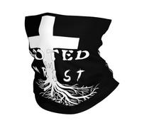 Antipolvere Sciarpa a Mezza Faccia,Rooted in Christ Faith Religious White,Protezione del Viso Lavabile Cerchietto per Capelli per Ciclismo Uomo Outdoor 26X30cm