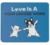 Antipolvere Tampone per Mouse, Love is a Four Legged Dog Tappetino per Il Mouse Personalizzato Gaming Mousepad per PC Computer Ufficio