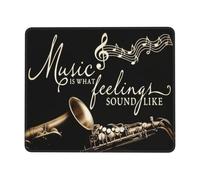 Antipolvere Tappetini Mouse, Saxophone Music is What Feeling Sound Like Tappetino per Il Mouse Superficie Liscia Gaming Mousepad per Ufficio Laptop Notebook