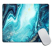 Antipolvere Tappetino per Il Mouse Marble Luxury Ocean Art Agate Blue Paint Gold Powder Gaming Mousepad Tappetino per Mouse 25x30cm per Laptop,Casa,Ufficio