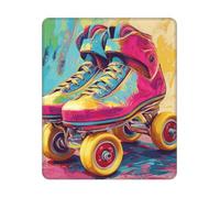 Antipolvere Tappetino per Il Mouse, Retro Colorful Roller Skates, Multifunzionale Tappetini Mouse, Mousepads, 25X30cm, Casa, PC, Notebook