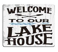 Antipolvere Tappetino per Il Mouse Welcome to Our Lake House Gaming Mousepad Tappetino per Mouse 25x30cm per Computer,Laptop,Ufficio