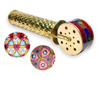 ANTIQLICIOUS Il caleidoscopio a tripla ruota in ottone è una fusione di eleganza e arte per creare innumerevoli disegni ruotando le ruote, ideale per adulti