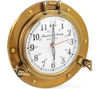 Antique Brass Ship Porthole Clock 9"