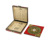 Antique Feng Shui Cinese Bussola Ying-Yang con il Legno Dragon Phoenix Box