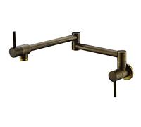 Antique Filler Brass Pontier Parete Montaggio Pieghevole e rotabile Tocca con Doppio miscuglio di Acqua Fredda a Oscillazione per lavello da Cucina