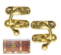 Antique Hook Hasp - 2pcs for Evaluation | Retro Box Trigger Latch Lock with Resilient Metal & Vintage Latch for Jewelry Box, Home and Professional Toolbox Suitcase Utility