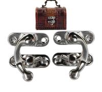 Antique Hook Hasp | 2pcs Nostalgic Atmosphere Retro Antique Box Trigger Latches Lock - Easy Installation Left And Right Hook Latch, Vintage Style Mini Hasp Latch For Jewelry Box