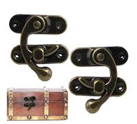 Antique Hook HASP-blocco del grilletto retrò a 2 pezzi | Mini sinistra e destra per gioielli, ricordi o scatole artigianali, chiusura in stile vintage, durevoli progetti fai -da -te hardware metallico