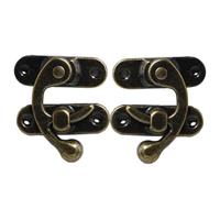 Antique Hook HaSP - Retro Decorative Box Latch Lock, Vintage Style Trigger | Meccanismo di bloccaggio 'oscillazione a sinistra destra rustico hardware di fissaggio per gioielli Toolbox valigetta