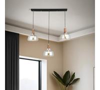 Antique Lacquer Chandelier, corpo in metallo, Ø 20 in vetro, altezza regolabile 50-119 cm, 3 prese E27, elegante illuminazione per decorazione domestica, IP20 Rated