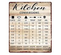 Antique Metal Sign Kitchen Cheat Sheet Wall Plaque 12x8 Inch | Bold lettering on distressed background 4 corner holes included