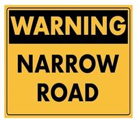 Antique Road Width Alert Tin Sign 12x8 Inch