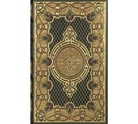 Antique Vintage Composition Notebook Journal, Paperback Cover with Leather Bookbinding Design, Green with Gold Border and Purple Flowers, Notes for ... Lined Paper, Perfect Gift and Decor Display