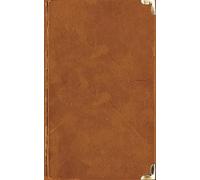 Antique Vintage Composition Notebook Journal, Paperback Cover with Leather Bookbinding Design, Orange Tan Brown and metal color corners, Notes for ... Lined Paper, Perfect Gift and Decor Display