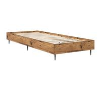 Antique Wood Bed Frame 80x200 cm, Classic Wooden Base with Slats, Space-Saving Single Frame for Small Bedrooms, Easy Assembly Guest Sturdy Platform Bed for Mattress Support, 203x83x26 cm