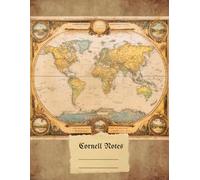 Antique World Map Aged Paper Looking Cover Cornell Notes Notebook: Cornell Style Taking Notebook for Students /Teachers with Numbered Pages. For Schools, Colleges, Universities