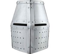 ANTIQUEMEDIEVAL Crusader d'acciaio Grande Elmo Medievale Protezione Testa Cavaliere Crusader Armatura