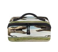 Antiquity Tyrannosaurus Rex Dinosaur Travel Makeup Bag Portable Waterproof Pouch Open Flat Toiletry Bags Toiletries Cosmetics, Organizzatore da viaggio per donne e uomini
