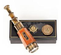 Antiqula Vintage Ship - Telescopio esagonale conico in ottone da 50,8 cm, potente lente 20X per marinai marini, facile da usare, replica nautica di design marittimo "Incoronazione di Elisabetta Ii"
