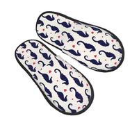 Antiscivolo Calde Ciabatte Sea Animals And Hearts Pantofole Da Casa Unisex Scarpe Inverno Peluche Per Viaggi, Donne, Ospiti M