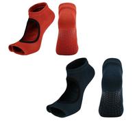 Antiscivolo Calze Donna Traspirante Calze Antiscivolo Donna Senza Dita Confortevole Calze con Grip Calzini Pilates per Yoga,Balletto, Danza, Fitness, Ballo a Piedi Nudi Nero Beige 35-42 2 Paia