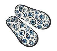 Antiscivolo Ciabatte In Feltro The Turkish Nazar Eye Peluche Ciabatte Confortevole House Shoes Per Hotel, Camera Da Letto, Donne L