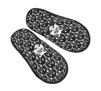 Antiscivolo Pantofole Donna Cats Black and One White Scarpe da Casa Peluche Slippers per Hotel Invernali Casa L
