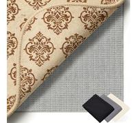 Antiscivolo per Tappeti 110 x 130 cm Riutilizzabile, Inodore, Tagliabile, Lavabile e Personalizzabile Nelle Dimensioni, Tappetino Antiscivolo in PVC Perr Moquette, grigio marrone