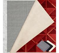 Antiscivolo per Tappeti 110 x 130 cm Riutilizzabile, Inodore, Tagliabile, Lavabile e Personalizzabile Nelle Dimensioni, Sottotappeto Antiscivolo in PVC Perr Moquette, grigio marrone