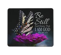 Antiscivolo Tampone per Mouse, Be Still And Know That I Am God Butterfly Tappetino per Il Mouse Personalizzato Gaming Mousepad per Laptop Ufficio Computer