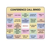 Antiscivolo Tampone per Mouse, Conference Call Bingo Zoom Meeting Tappetino per Il Mouse Personalizzato Gaming Mousepad per Computer PC Notebook