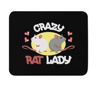 Antiscivolo Tampone per Mouse, Crazy Rat Lady Moles Illustration Hilarious Roborovski Graphics Tappetino per Il Mouse Confortevole Gaming Mousepad per Laptop PC Computer