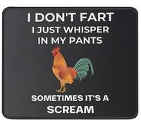 Antiscivolo Tappetini Mouse, Funny Chicken I Don't Fart I Just Whisper in My Pa Tappetino per Il Mouse Ergonomico Gaming Mousepad per Ufficio PC Laptop