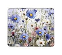 Antiscivolo Tappetino Mouse, Wild Flowers And Cornflowers Daisies Tappetino per Il Mouse Personalizzato Gaming Mousepad per PC Ufficio Computer