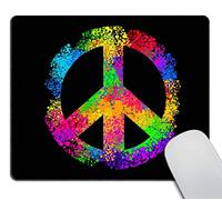 Antiscivolo Tappetino per Il Mouse Cool Hippie Peace Sign Symbols Gaming Mousepad Tappetini Mouse 25x30cm per Casa,Ufficio,Computer