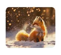 Antiscivolo Tappetino per Il Mouse Cute Fox with Fluffy Fur in The Winter Gaming Mousepad Tappetino per Mouse 25x30cm per Laptop,Ufficio,Computer
