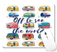 Antiscivolo Tappetino per Il Mouse off to See The World Retro Camper Trailer Gaming Mousepad Tappetino per Mouse 25x30cm per Notebook,Computer,Casa