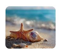 Antiscivolo Tappetino per Il Mouse Starfish And Seashell on The Summer Beac Gaming Mousepad Tampone per Mouse 25x30cm per PC,Ufficio,Casa
